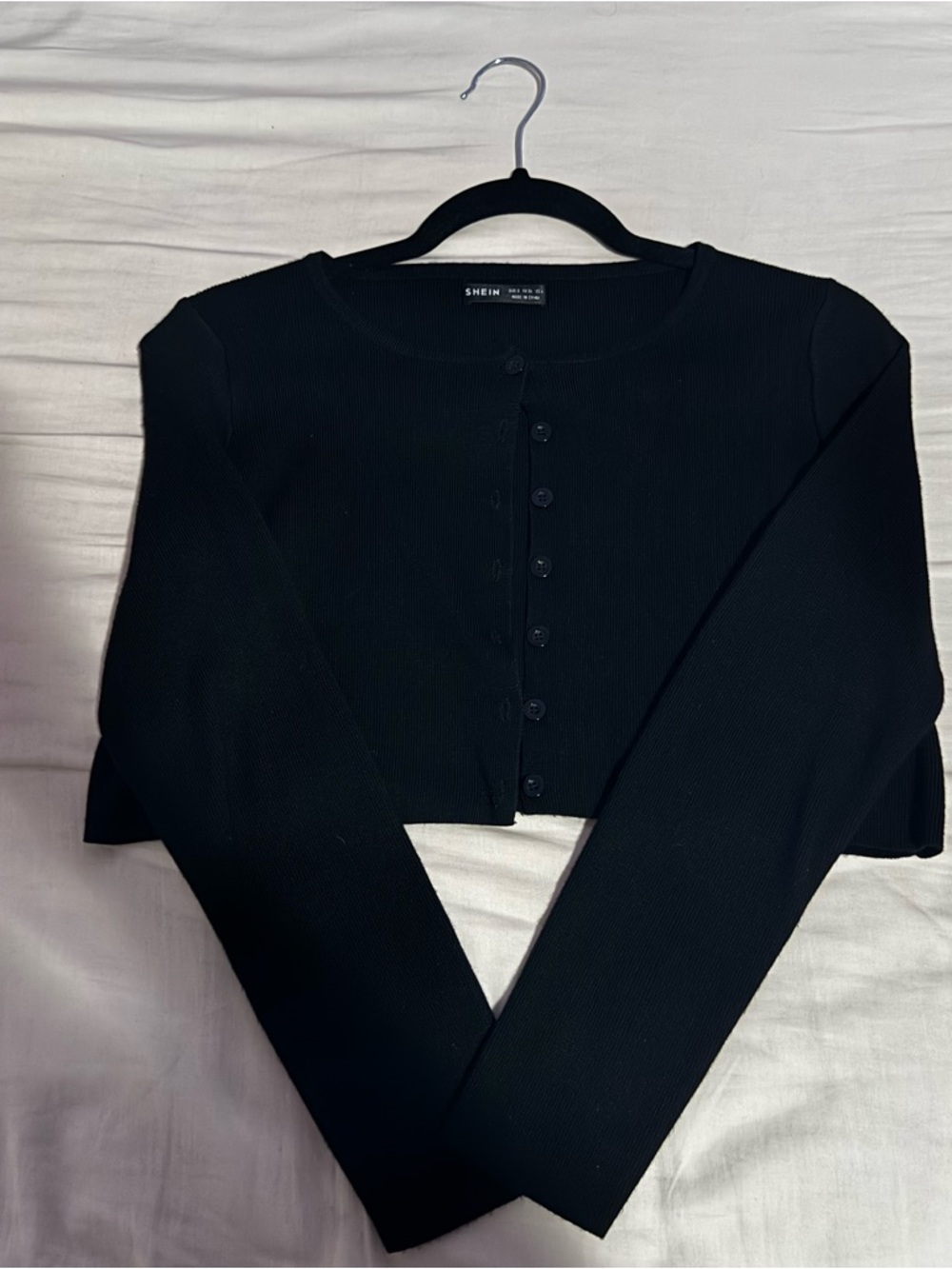 SHEIN cropped black cardigan